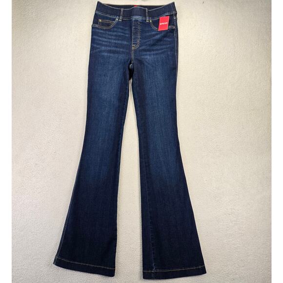 Spanx EveryWear Flare Jeans Womens S Dark Wash High Rise Midnight Shade NWT - Picture 1 of 13